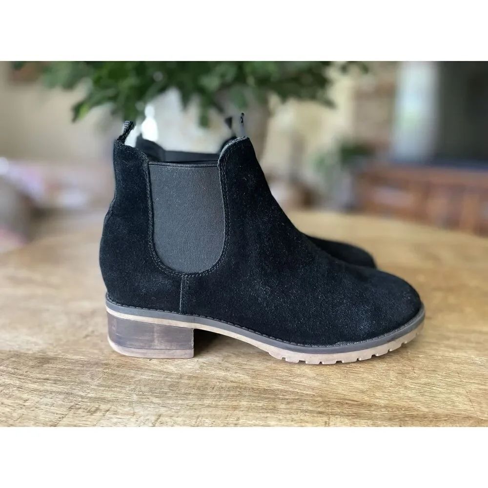 KENSIE  Genuine Black Suede Women’s Pull On Chelsea Boot Size 6.5 M